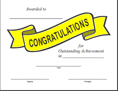 certificate of congratulations